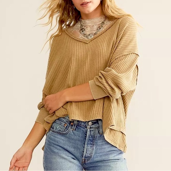 Free People We the Free Coraline Boho Casual Thermal Size Small NWOT - Picture 7 of 14